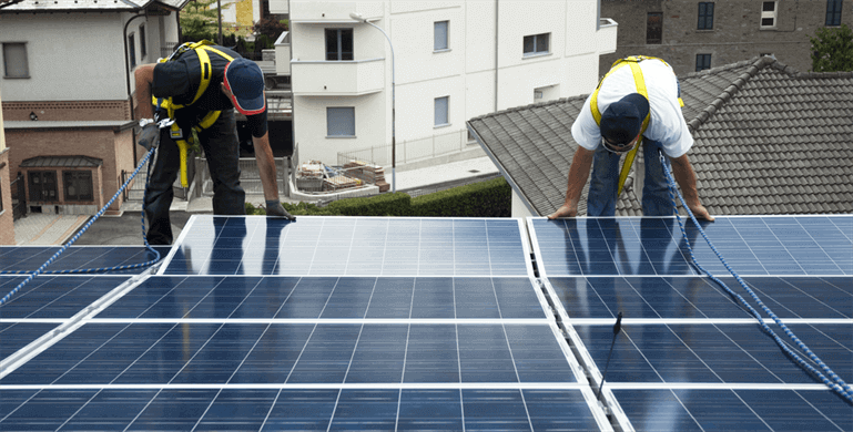 Solar Panel System being Installed