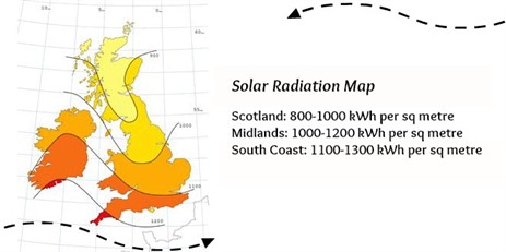 Solar Radiation Map Uk 463x231 