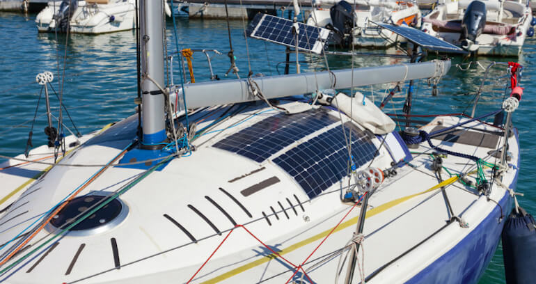 Image of Solar Panels on a Boat