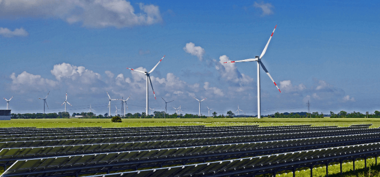 Image of solar wind turbines