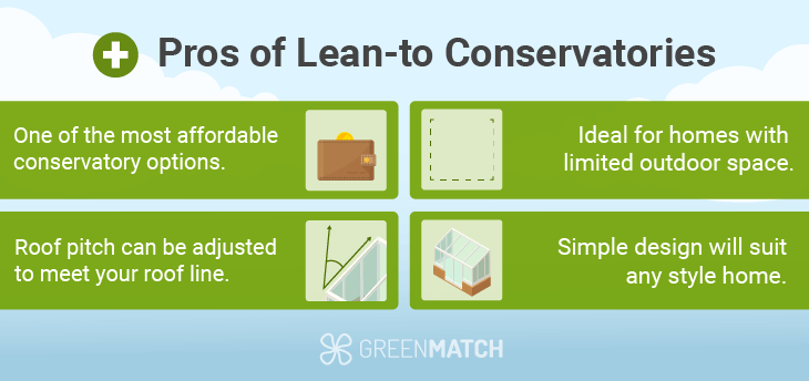 pros of lean to conservatories