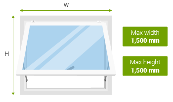 the maximum size of a top hung uPVC window