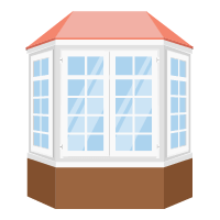 cottage-style bay window