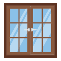 wooden cottage-style casement windows