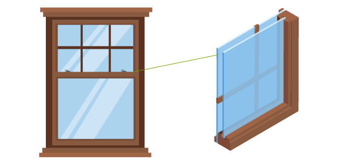 Wooden cottage windows secondary glazing