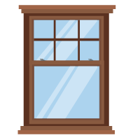 wooden cottage-style sash windows