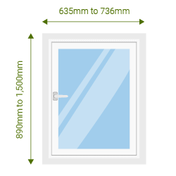 average window sizes - casement