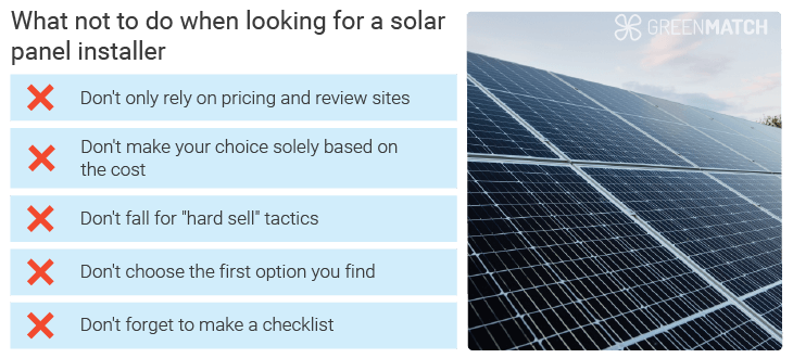What not to do when looking for a solar panel installer