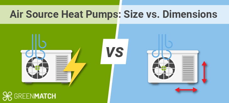 Air source heat pump size vs dimension