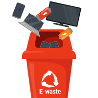 The complexity of e-waste and the need for specialised recycling processes contribute to lower recycling rates