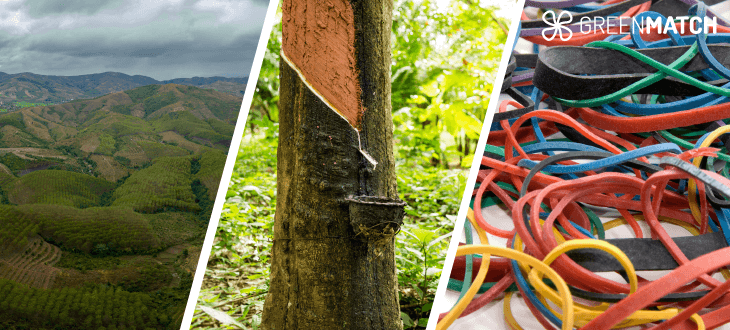 Close-up of a tangled pile of colourful rubber bands, symbolising the environmental impact and challenges of recycling rubber products.