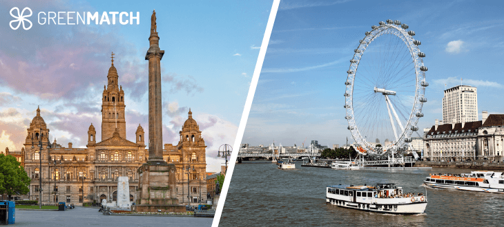 Average Fossil Fuel Consumption in UK Cities Glasgow vs London