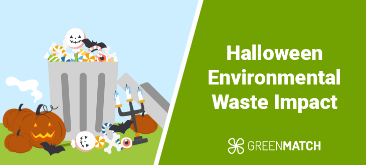 Waste discarded during Halloween from costumes, decorations, and candy wrappers, highlighting the environmental impact of the holiday.