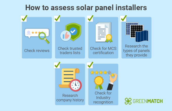 How to assess solar panel installers